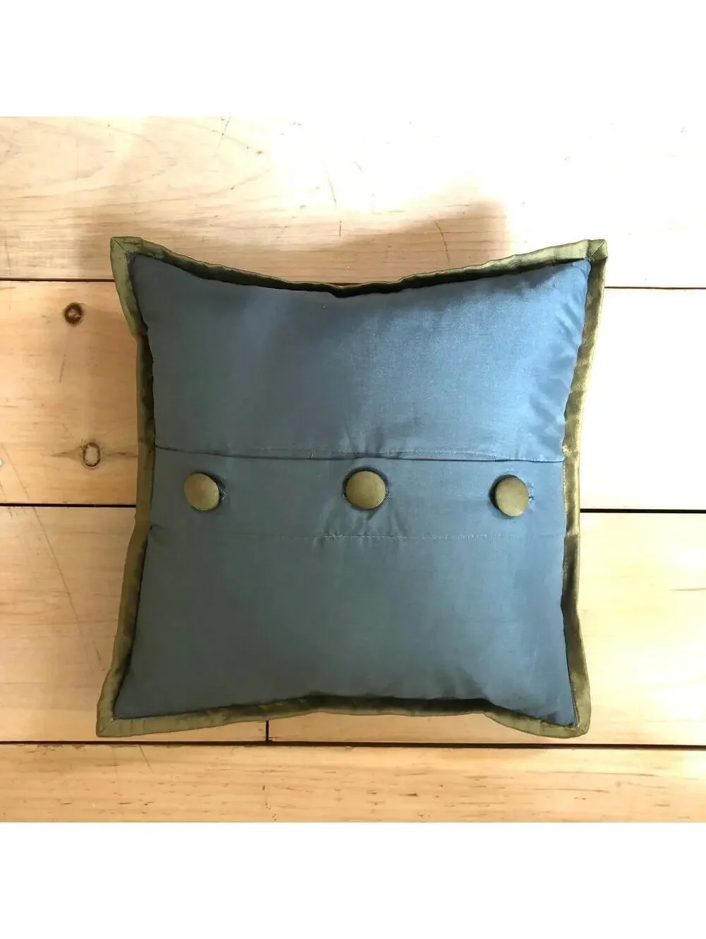 Pier 1 Imports Vintage Throw Pillow Green Blue Floral 15x15 Square